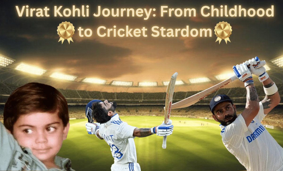 A young Indian boy in a modest neighborhood, symbolizing Virat Kohli's early life and humble beginnings in Delhi.