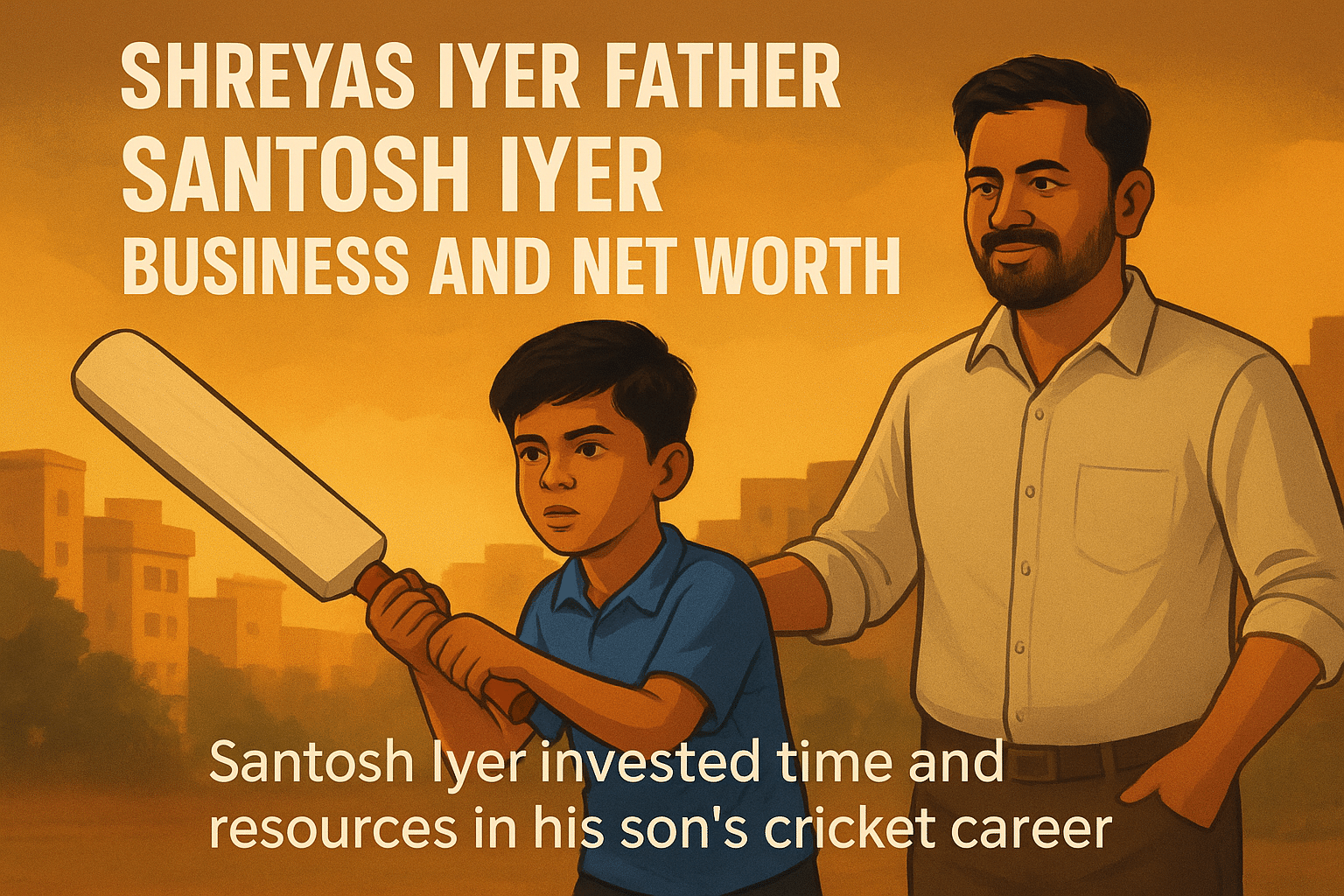 Shreyas Iyer with his father Santosh Iyer, symbolizing family support and business background.
