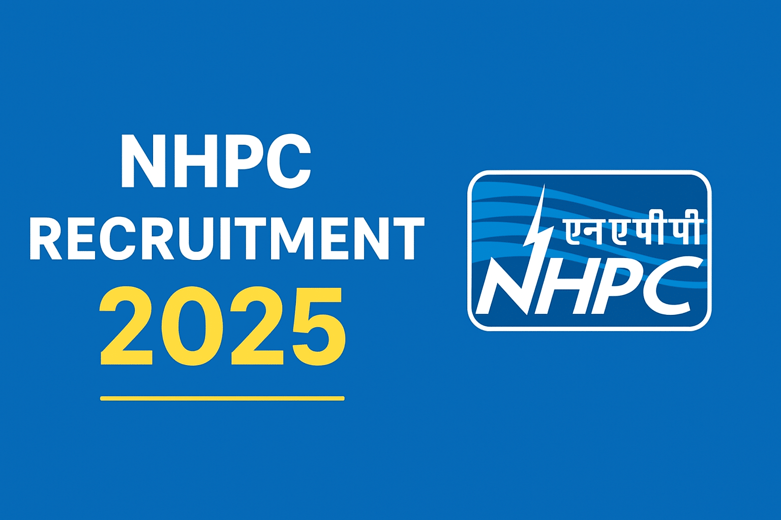 NHPC Recruitment 2025 official notification graphic