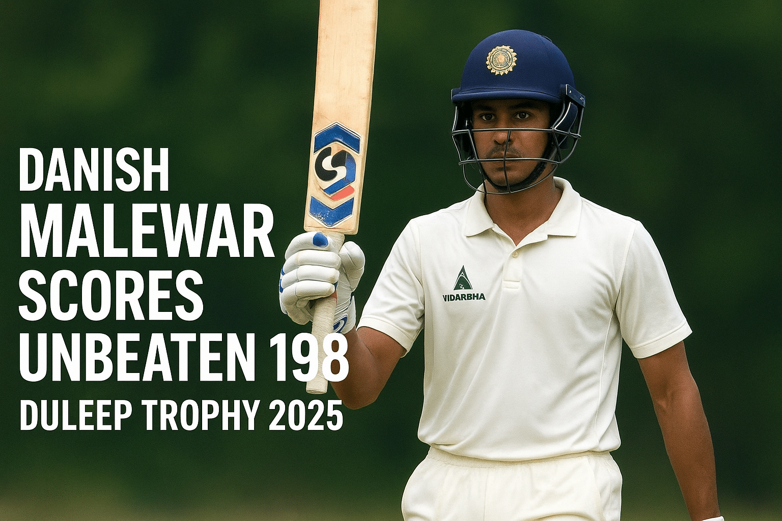 Danish Malewar celebrates unbeaten 198 in Duleep Trophy 2025 quarterfinal for Central Zone.