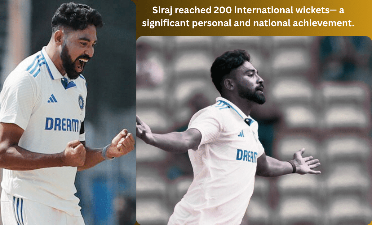 Mohammed Siraj celebrates after taking a wicket during India vs England 5th Test at The Oval, 2025