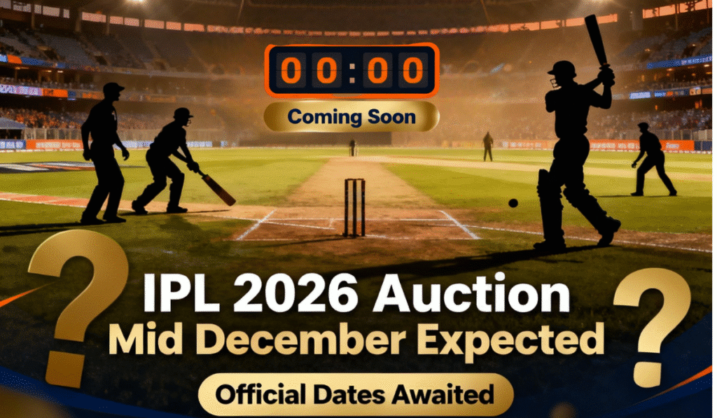 IPL 2026 Auction Date Expected Mid-December: Key Updates
