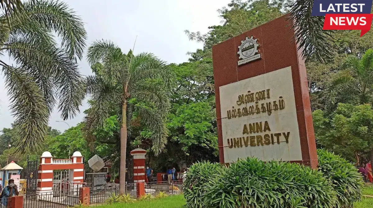 Entrance sign of Anna University campus in Chennai.