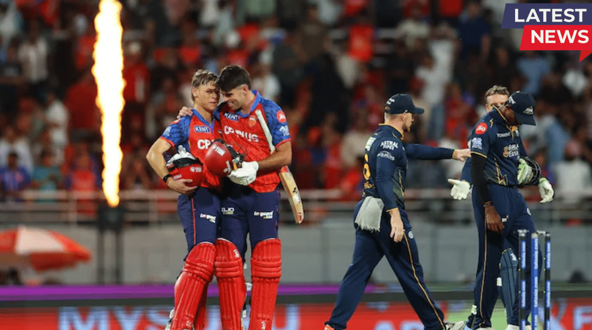 Punjab Kings players celebrate victory after thrilling 3-wicket win over Gujarat Titans in IPL 2026